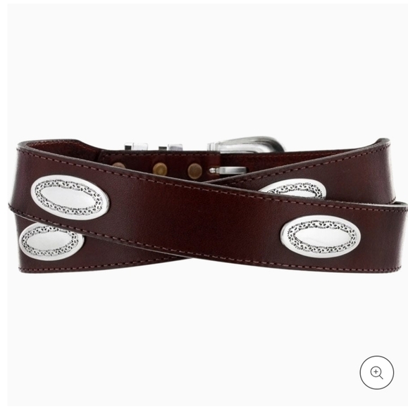 Brighton Taper Brown Leather Ornament Belt Women's Size 28 - Picture 2 of 7